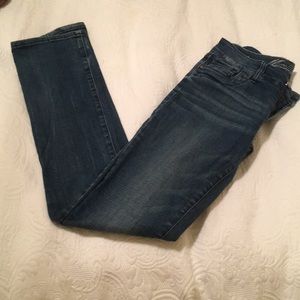 Dark wash straight leg jeans